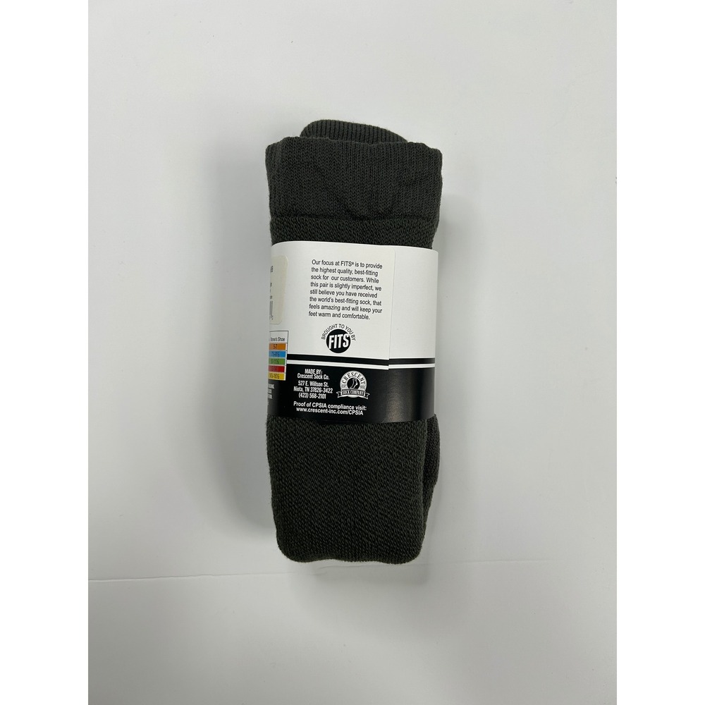 FITS Wool Blend Crew Socks Unisex Large Dark Gray 3-Pack